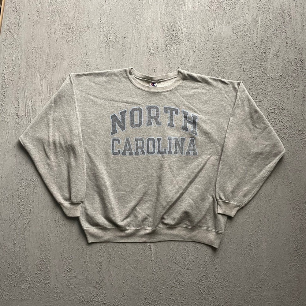 Vintage North Carolina Graphic Sweatshirt Mens XL Grey 90s Champion